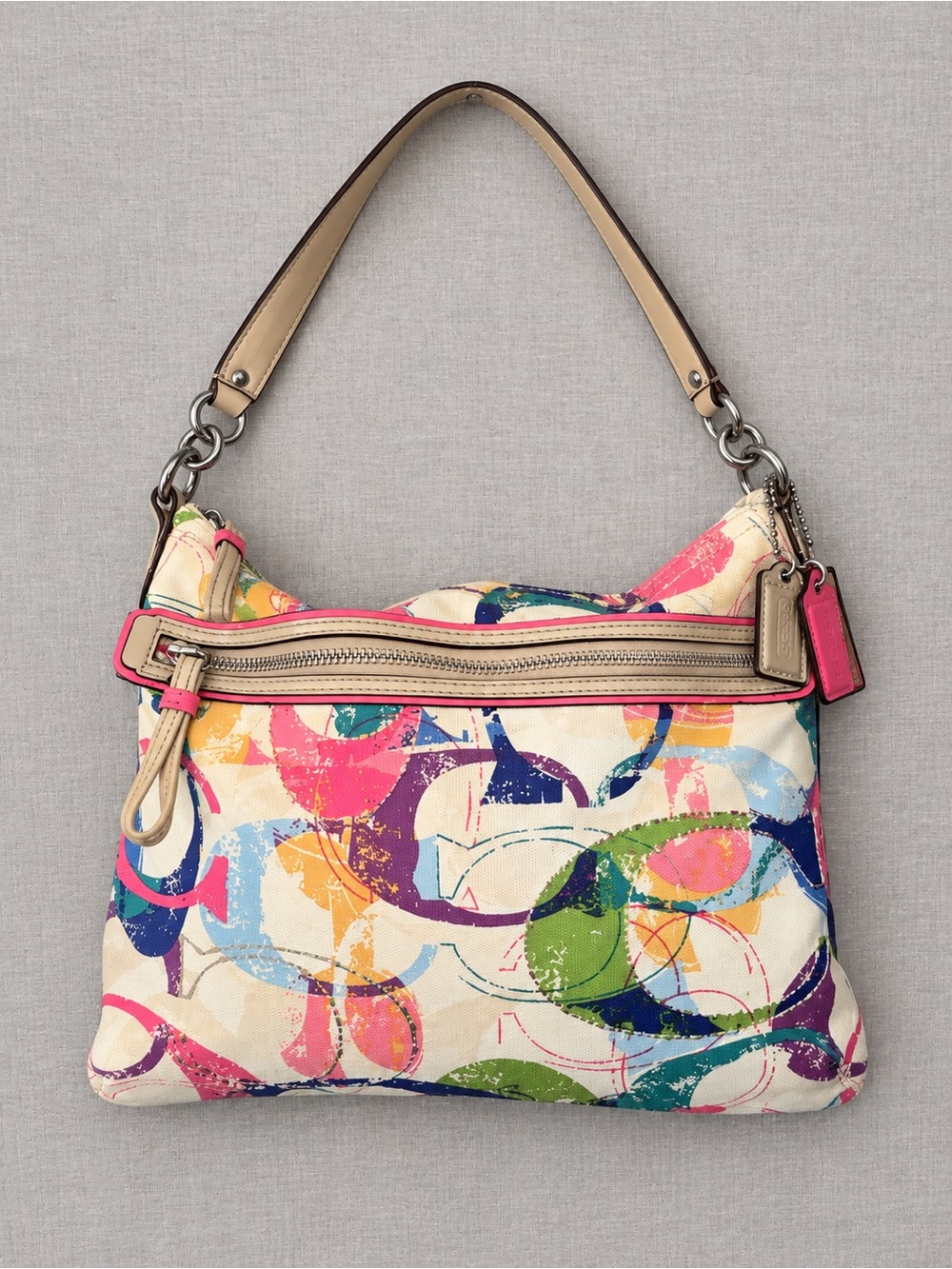Coach Poppy Stamped C Hippie Signature Bag Multi C Graffiti Canvas